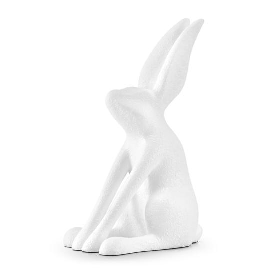 RABBIT WHITE „L” - figurka królika z białej żywicy